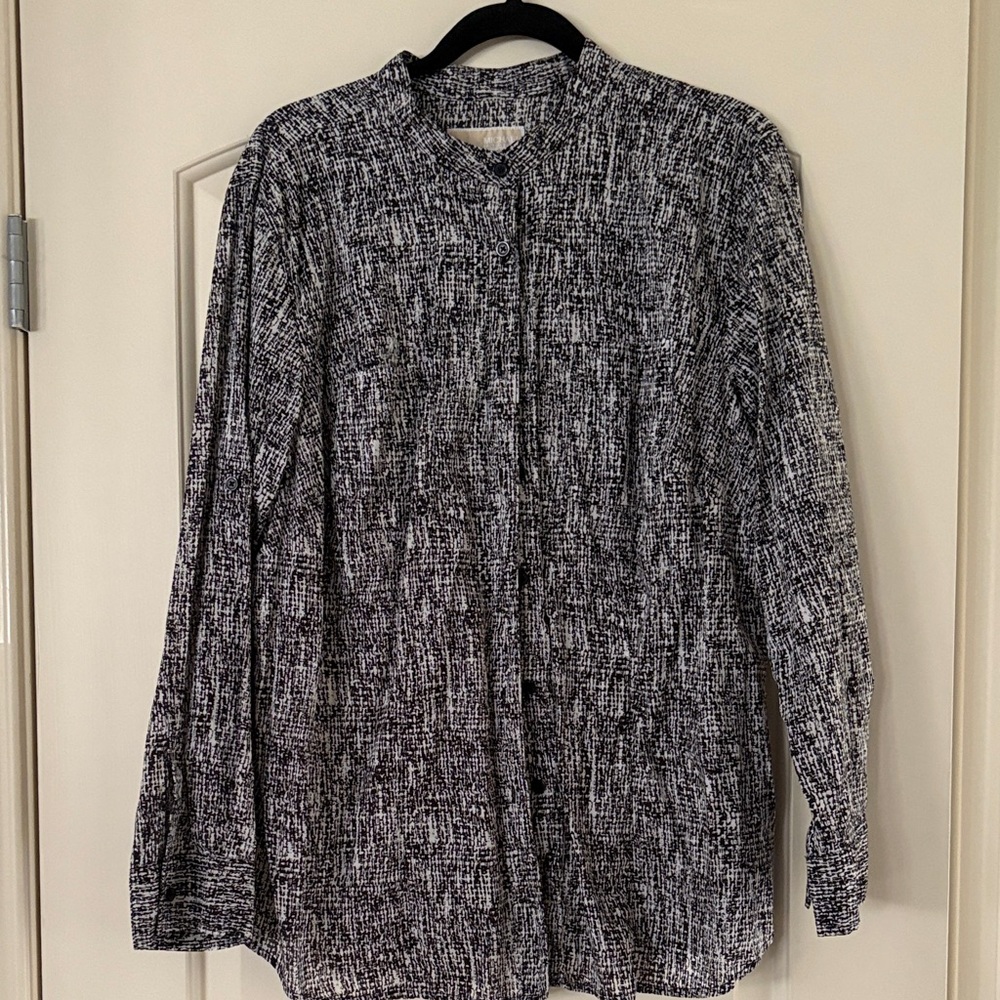 MICHAEL Michael Kors Monochrome Textured Shirt Size 18 W EUC